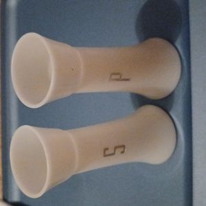 Vintage Tupperware White Hourglass Salt Pepper Shakers, no lids